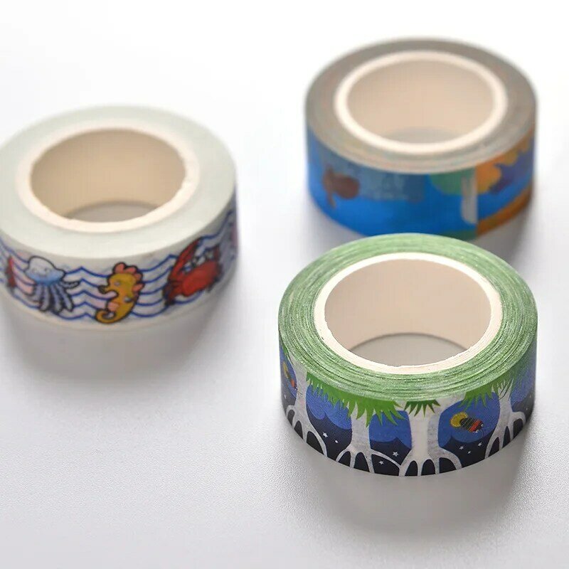 15mmx10m Cartoon washi tapes color Dividing Stickers border masking adhesive  paper washi tape DIY Scrapbooking Hand account
