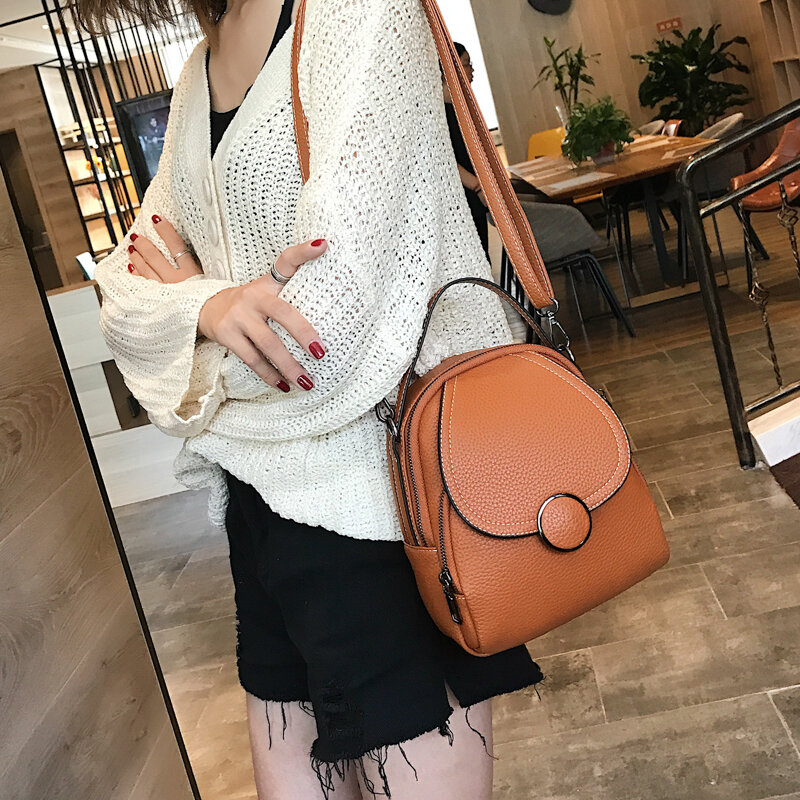 Novo designer de moda feminina mochila de couro mini toque macio multi-função pequena mochila feminina senhoras bolsa de ombro menina