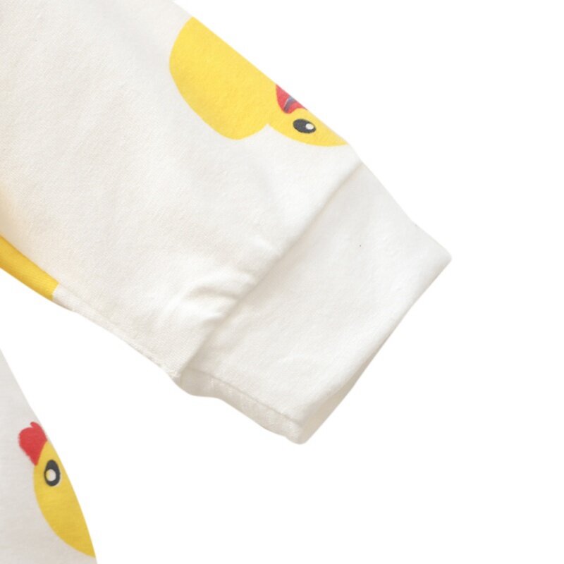 Autunno primavera Baby Boy Girl Cartoon Duck Print pagliaccetto vestiti monopetto pantaloni a maniche lunghe tuta body Homesuit