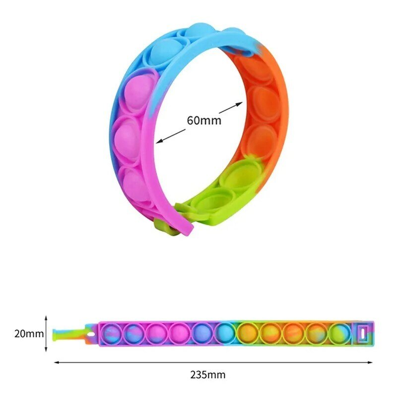 New Fidget Toys For Children Push Bubble Dimple Bracelet Decompression Toy Adults Anti Stress Reliever Sensory Toy Kids Gift