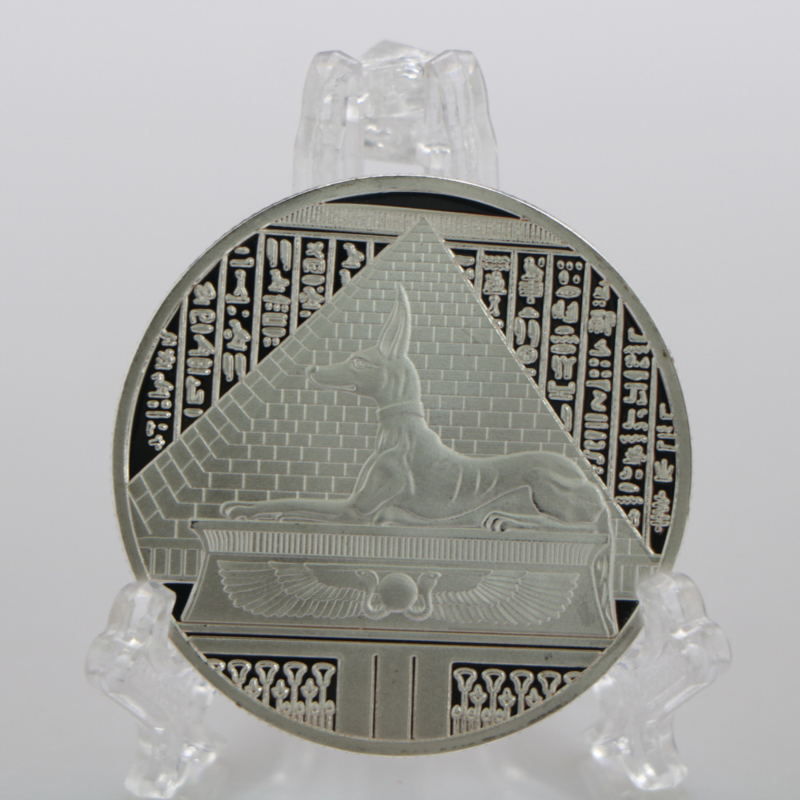 Памятная монета древнего египетского фараона, голова собаки, бог смерти, анубис, памятная монета, египетская пагода, коллекция золотых монет