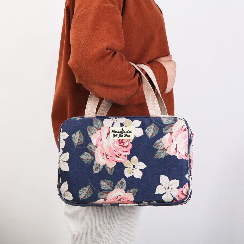 Косметичка женская, стирка для путешествий, вместительная Портативная сумка для хранения, женские косметички с цветочным принтом