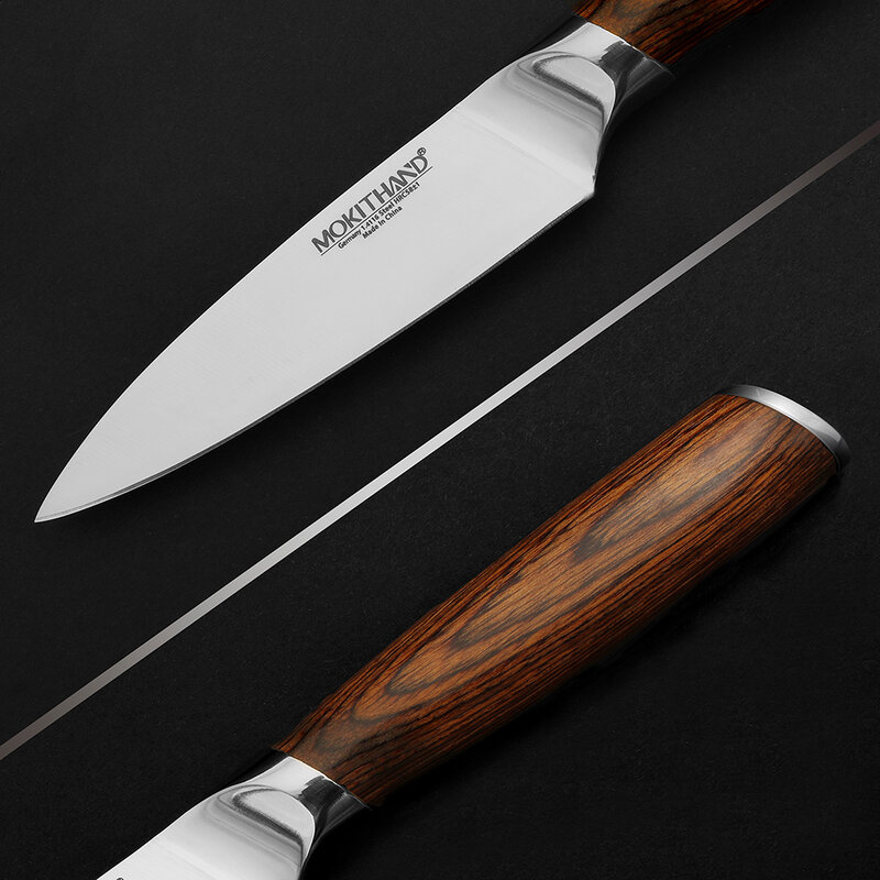 Mokithand-Professional Paring Knife, Facas De Frutas Japonesas, Faca De Vegetais De Cozinha, Alemanha 1.4116 Aço Inoxidável, 3.5"