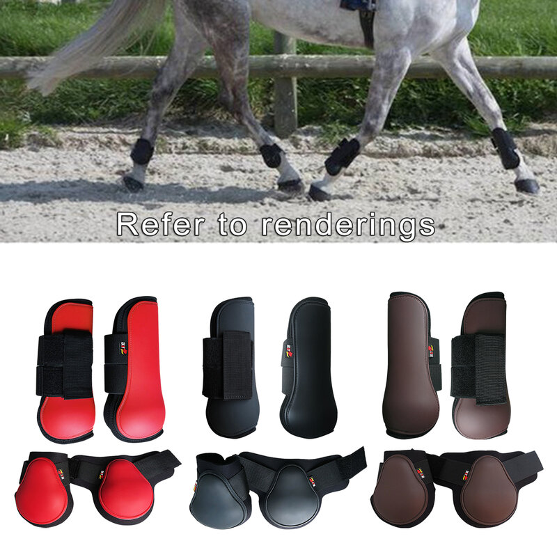 Botas para tendón de caballo, envoltura de protección frontal, de cuero PU