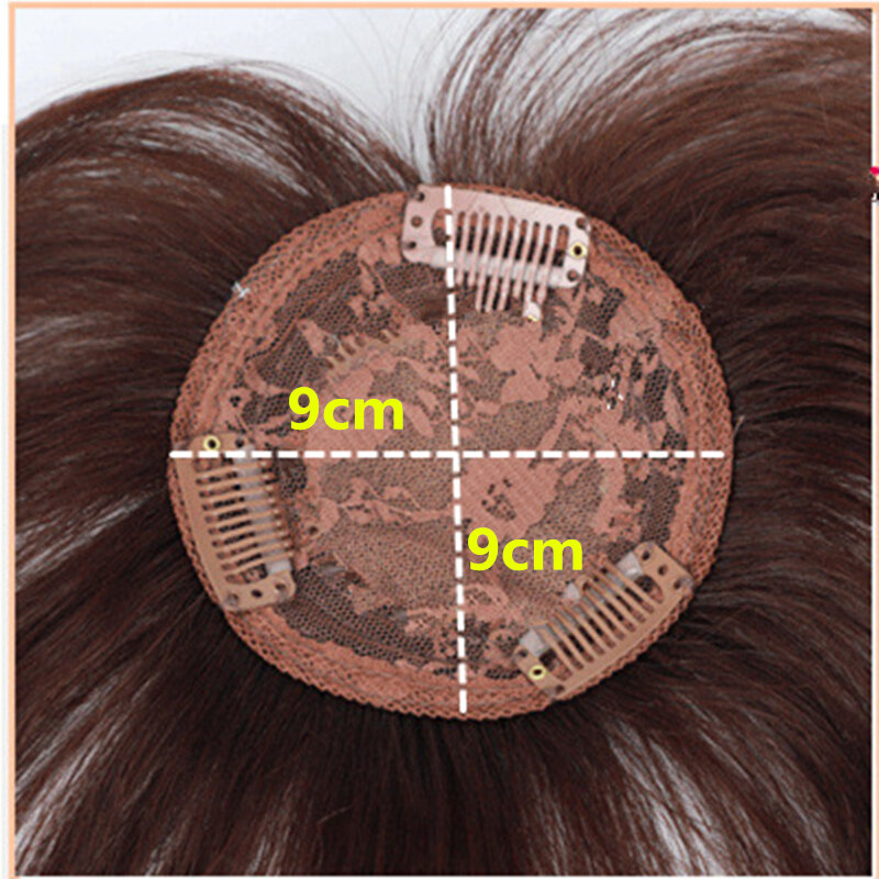 Halo Lady Beauty-extensiones de cabello humano brasileño no remy, accesorio con flequillo, 9x9cm