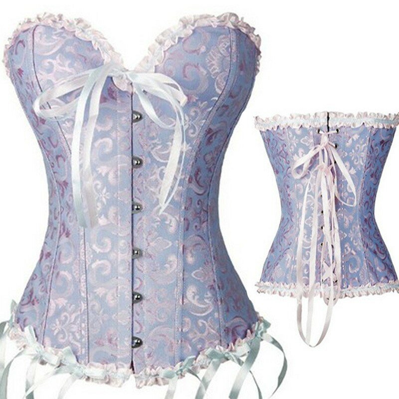 Corsetto di pizzo Sexy Plus Size corsetto di broccato floreale Lingerie femminile moda top QZ0213