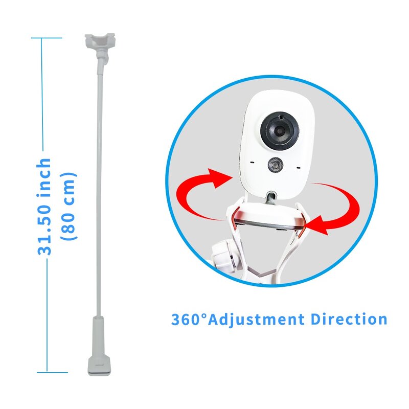 Multifunction universal suporte da câmera para monitor do bebê montar na cama berço ajustável braço longo suporte