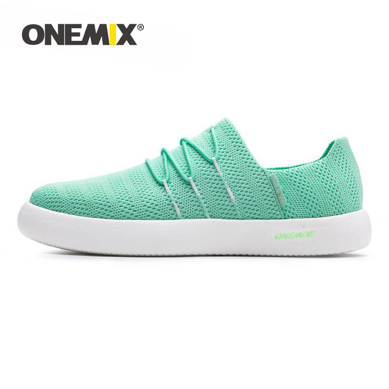 حذاء للجنسين من ONEMIX موديل 2023 سهل الارتداء بدون كعب لون أبيض وأسود حذاء للركض خفيف أحذية رياضية للمشي والجري في الهواء الطلق