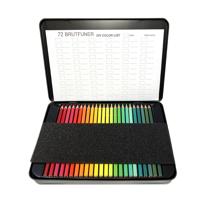 Brutfuner 120 cores barris quadrados pastel lápis colorido oleoso desenho lápis caixa de estanho para esboço estudantes conjunto arte presente suprimentos