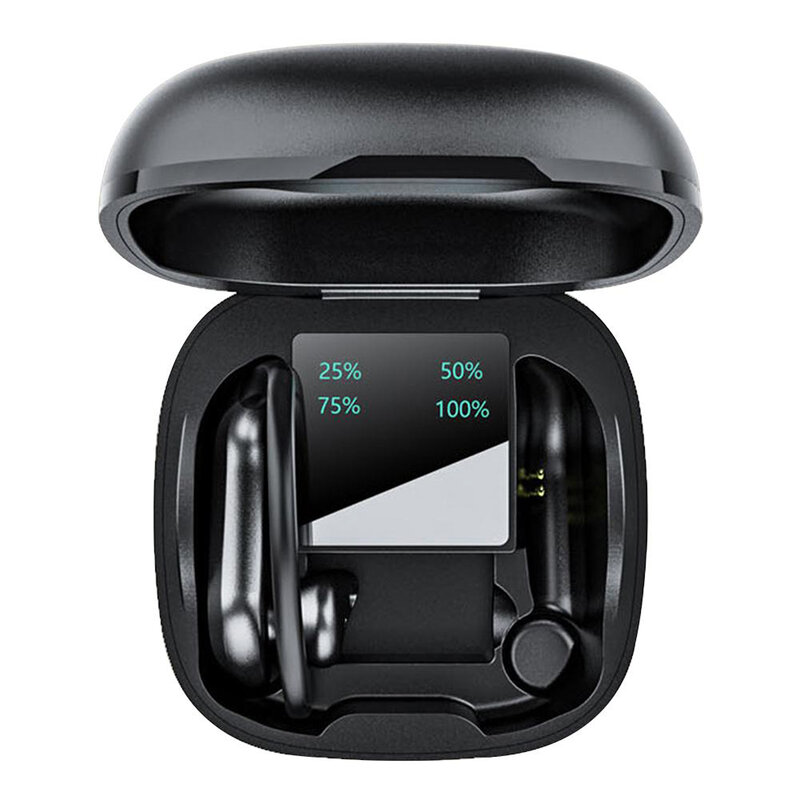 Headset Olahraga Bluetooth Nirkabel Md03 Tws 9d Tampilan LED Tahan Air Noise Cancelling dengan Mikrofon Stereo Headphone Kait Telinga