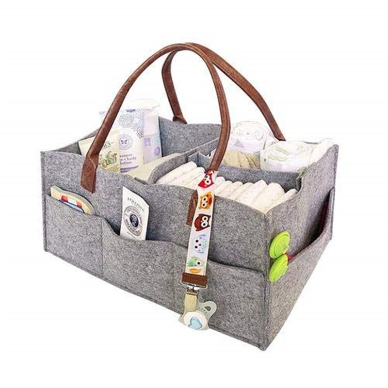 Bolsa organizadora de pañales para bebé, compartimientos de almacenamiento esenciales para guardería, portátil, plegable, multifunción, compartimiento cambiable
