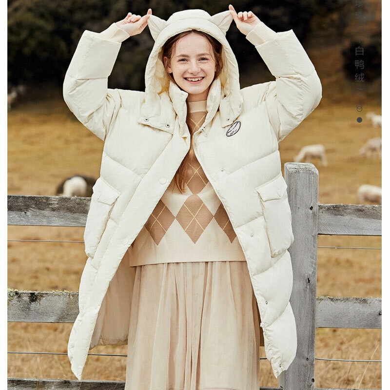Куртка SEMIR женская зимняя на утином пуху, 2020, верхняя одежда, пальто, женское длинное пальто, светильник стая теплая куртка, Брендовая женска...