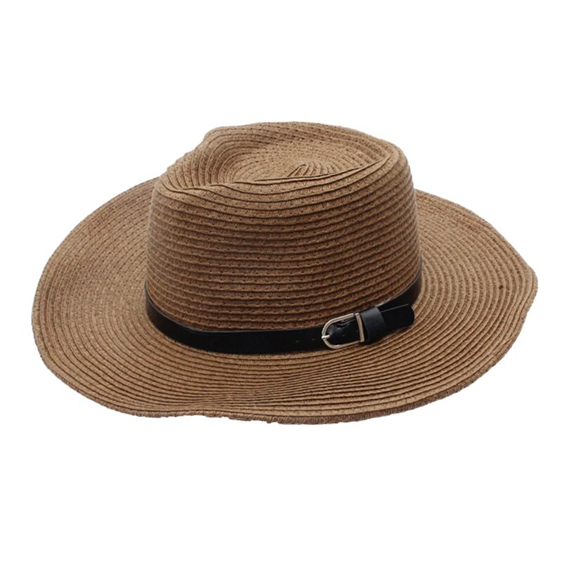Efinny chapéu de palha praia masculino, para acampamento ao ar livre