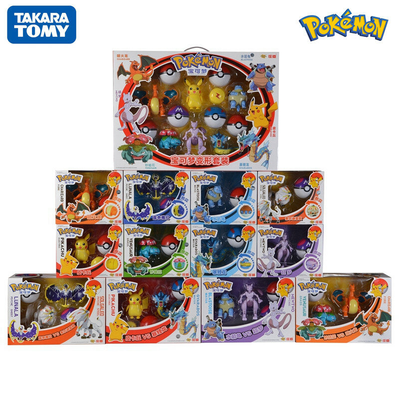 The Original TOMY Pokemon Toy Set Pocket Monster Pikachu Action Figure Game Model Dolls Toys For Children's Birthday Gift