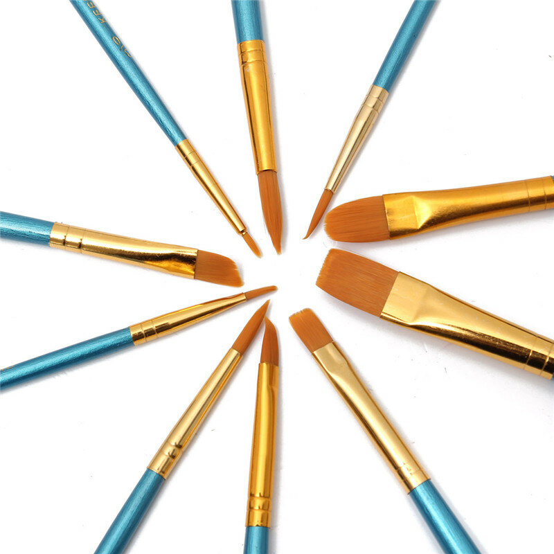10 шт. новый нейлоновый деревянная ручка набор кистей для рисования для детей Акварель Рисование гуашью рисования товары для рукоделия TN99
