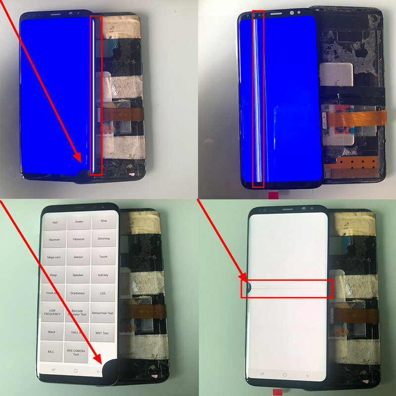Punkty linii AMOLED ekran do Samsung Galaxy S8 S8 + G950A G950U G950F S8 Plus G955 G955F wyświetlacz LCD S9 ekran dotykowy Digitizer
