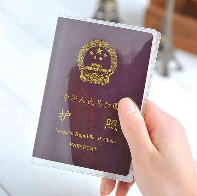 Funda impermeable para pasaporte de viaje, billetera transparente de PVC, accesorios de viaje, funda para pasaporte