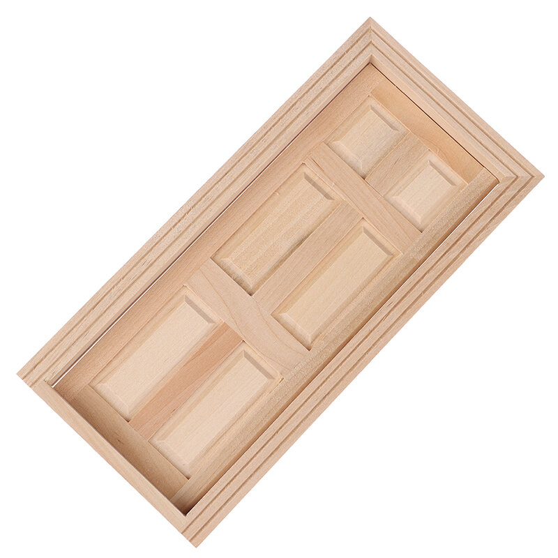 1:12 Dollhouse Miniature 6 Panel Interior Wooden Door DIY Furniture Accessories