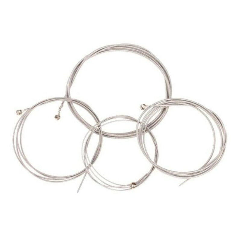 1 Set Of 4 Pcs Electric Bass Strings Replacement Steel String High Quality Bass String For Bass Beginner 0.1''0.08''0.055''0.04'