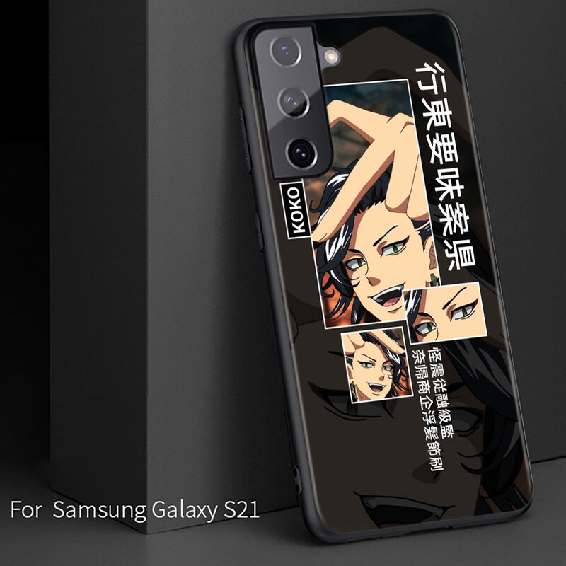 Tokyo Revengers tag Anime per Samsung Galaxy S21 S20 FE Ultra Lite S10 5G S10E S9 S8 S7 S6 Edge Plus custodia per telefono nera