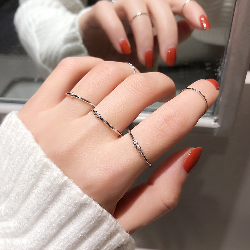 Japan and South Korea Internet Hot Joint Thin Ring Female Simple Versatile Forefinger Ring Tail Ring Fashionmonger Personalized