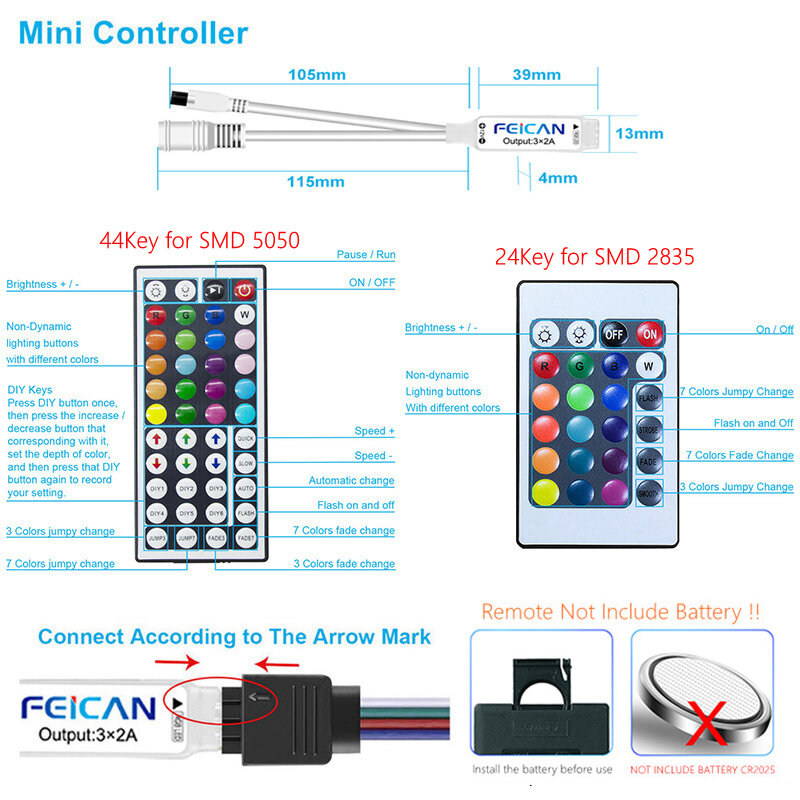 Tira de luces LED de 12V, cinta Flexible RGB de 5M, 10M, 15M, 20M, 2835, 5050, cinta de diodo impermeable, decoración de retroiluminación con Control remoto