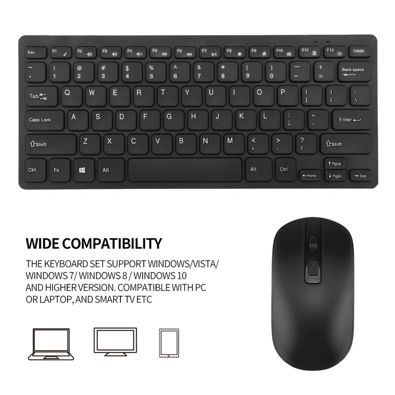 Kit de teclado y ratón inalámbricos ópticos, 2,4G, ratón inalámbrico, receptor USB, combinación para Macbook, PC, portátil, Kit de oficina ultrafino