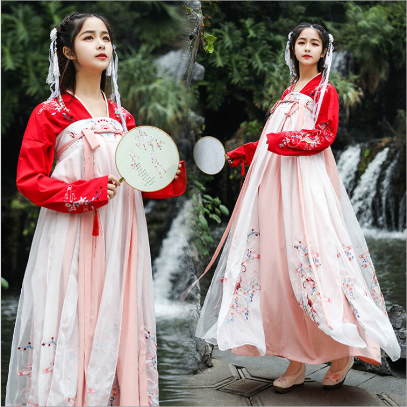 Costume Hanfu pour femmes, costume amélioré de poitrine, éléments chinois, broderie de poisson koi, quotidien élégant, frais et élégant