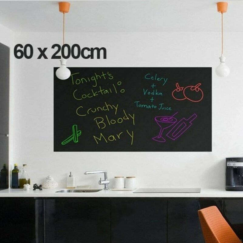 60x200cm Chalkboard Blackboard Stickers Removable Vinyl Draw Erasable Blackboard Learning Multifunction Office New Arrival