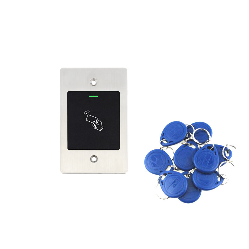 125KHZ Metal Access Control Kit Embedded RFID Reader Door Opener +3A Power+ID Tags