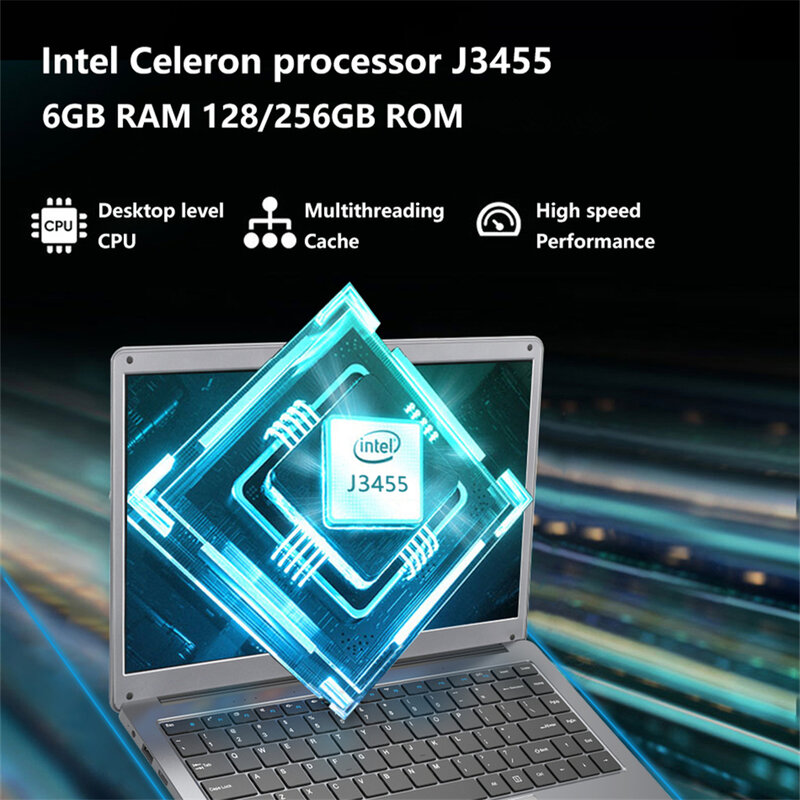 Kuu 13.3 Inch Student Laptop 6Gb Ram 256Gb Ssd Notebook Voor Intel J3455 Quad Core Ultrabook Met Webcam bluetooth Wifi Office