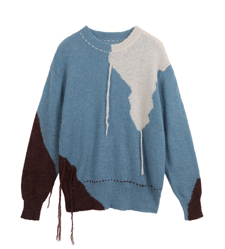 Женский трикотажный свитер в стиле оверсайз, повседневный Свободный пуловер в стиле Харадзюку, Осень-зима