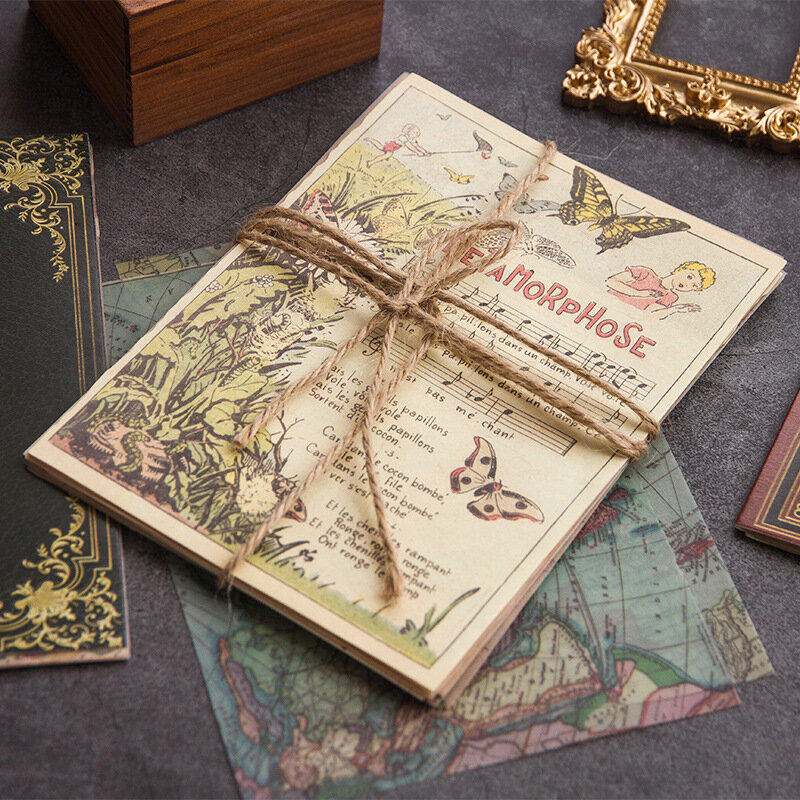 10 folhas de livro vintage medieval de livros, material de papel lixo diário planejador álbum de recortes retrô decorativo diy, papel de fundo de artesanato
