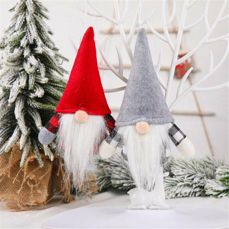 Knitted Christmas Decoration Pendant Faceless Doll Forest Elder Plush Home Decor New Year Gift Drop Ornaments for Kids Child