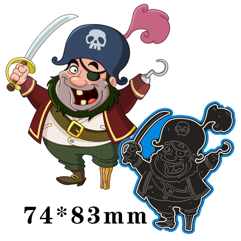 海賊の金属とステンレス鋼のスクラップブッキング,74x83mm