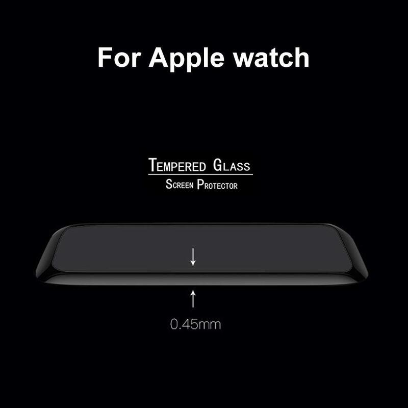 Protecteur d'écran pour apple watch, coque en verre trempé 44/40mm pour apple watch série 4/5, Film de protection 3D HD anti-rayures pour accessoire iWatch