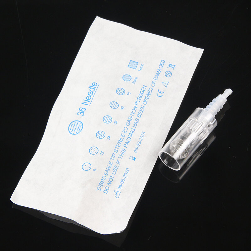 10/50/100pcs rodada nano pin cartucho de agulha elétrica auto microneedle derma caneta ponta nutrição entrada para meso