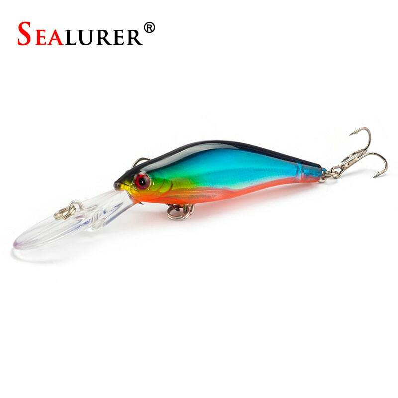 SEALURER-Wobblers láser, aparejos de pesca con ojos 3D que se hunden, señuelo de pesca, Crankbait 6 #, 1 ud.