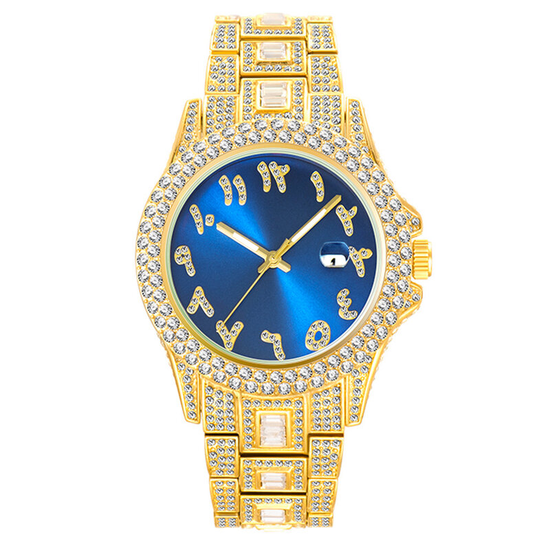 Iced Out zegarek diament luksusowy Hip Hop zegarek kwarcowy męski Trend moda zegarek wodoodporny Relogio Reloj Hombre 2021
