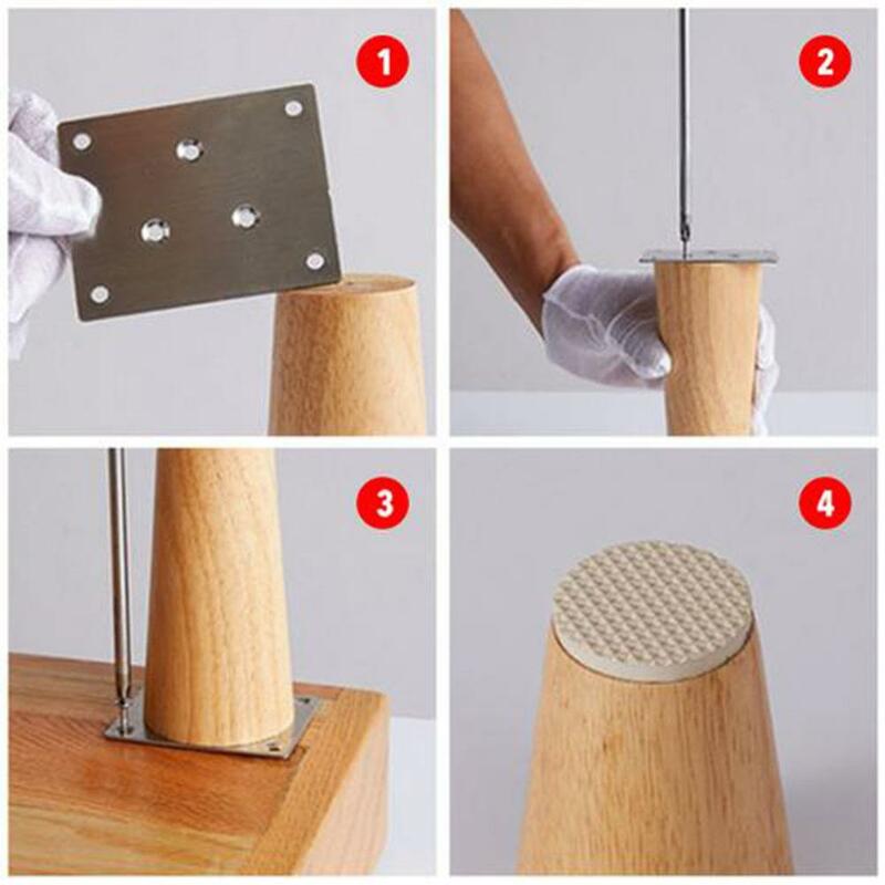 4pcs/lot Solid Wood Furniture Legs, Inclined Cone Sofa Bed Cabinet Table and Chair Replacement Feet Sloping Feet with Screws