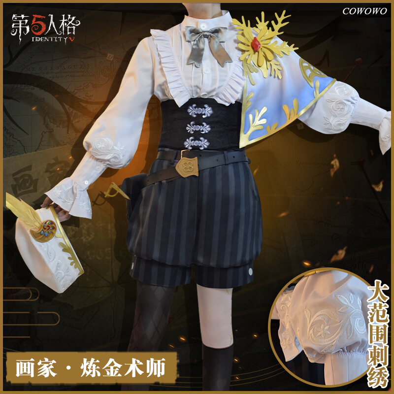 Anime! Identiteit V Edgar Valden Schilder Alchemist Gold Skin Suit Uniform Cosplay Kostuum Halloween Outfit Voor Vrouwen Gratis Verzending