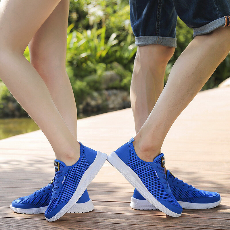 PULOMIES-zapatos informales de verano para hombre, zapatillas de tenis transpirables de malla, ligeras, para parejas, talla 48, 2020