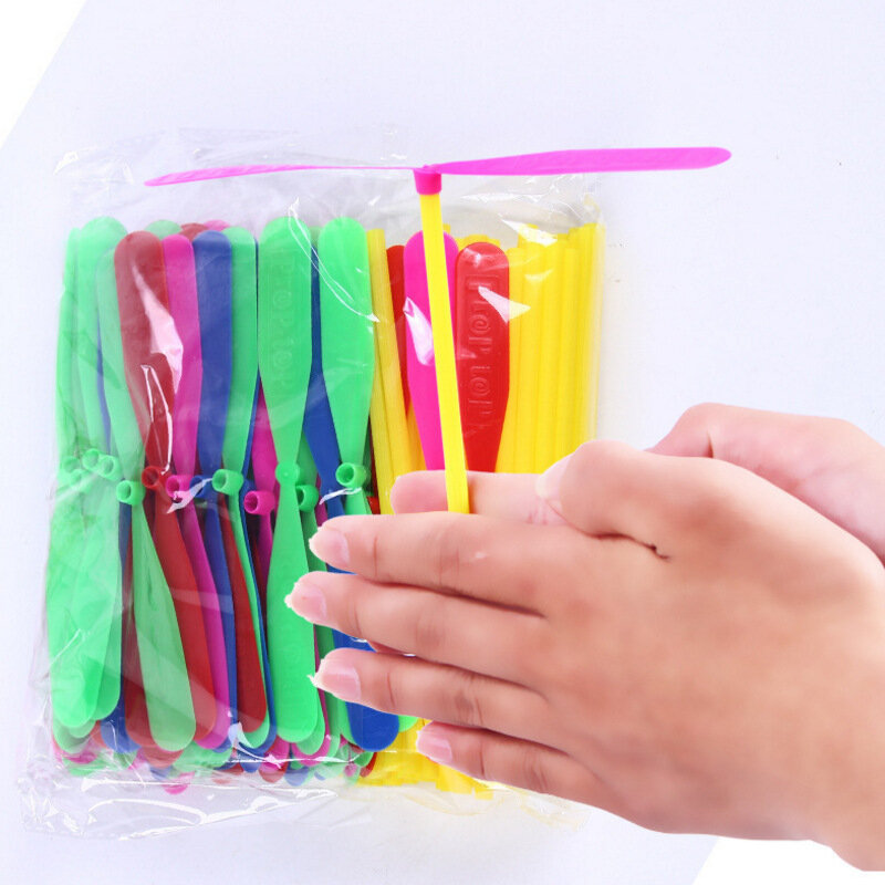 Tangan Menggosok Matte Bambu Capung Besar Klasik Ganda Daun Terbang Peri Mainan Plastik Warna Acak