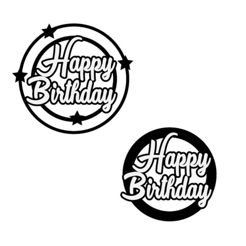 Inloveearts-troqueles de corte de Metal con letras de feliz cumpleaños, colección de recortes para la fabricación de tarjetas, DIY, troqueles circulares para manualidades