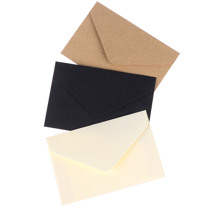 Mini envelope de presente para casamento, envelope clássico em branco com janela de papel, 20 ou 10 peças