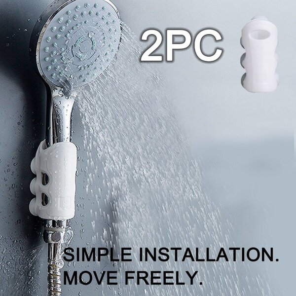 2Pcs Silicone Shower Suction Cup Toilet Bathroom Free Punching Silicone Shower Nozzle Shower Suction Cup Bracket