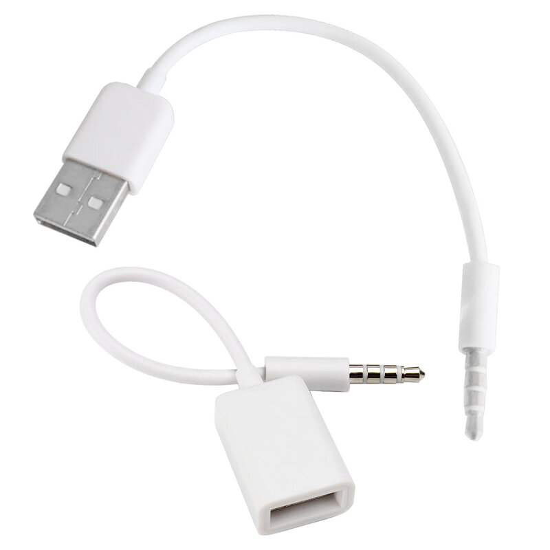3.5mm przewód do konwersji Audio zestaw słuchawkowy kabel do transmisji danych USB 3.5 na USB żeński przedłużacz biały konwerter kabel