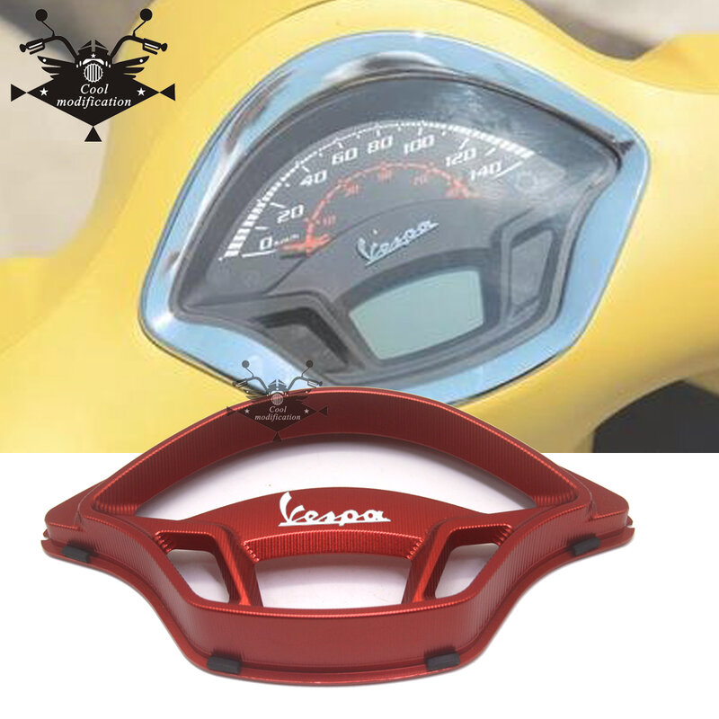Motorcycle CNC Aluminum Speedometer Protector Frame Cover Instrument Meter Sunshield Bracket for VESPA GTS 250 300 Accessories
