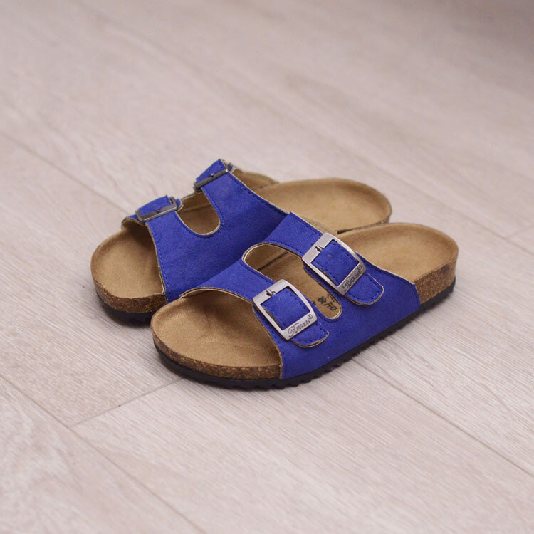 Sandalias de verano para niños y niñas, a la moda transpirables zapatos de cuero, zapatos de playa para niñas, zapatillas de corcho para bebés, talla 22-38