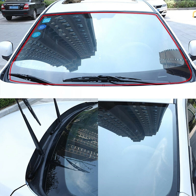 Tira de sellado para ventana de techo de coche, pegatina de goma para borde del parabrisas delantero, accesorios de aislamiento acústico, 2m